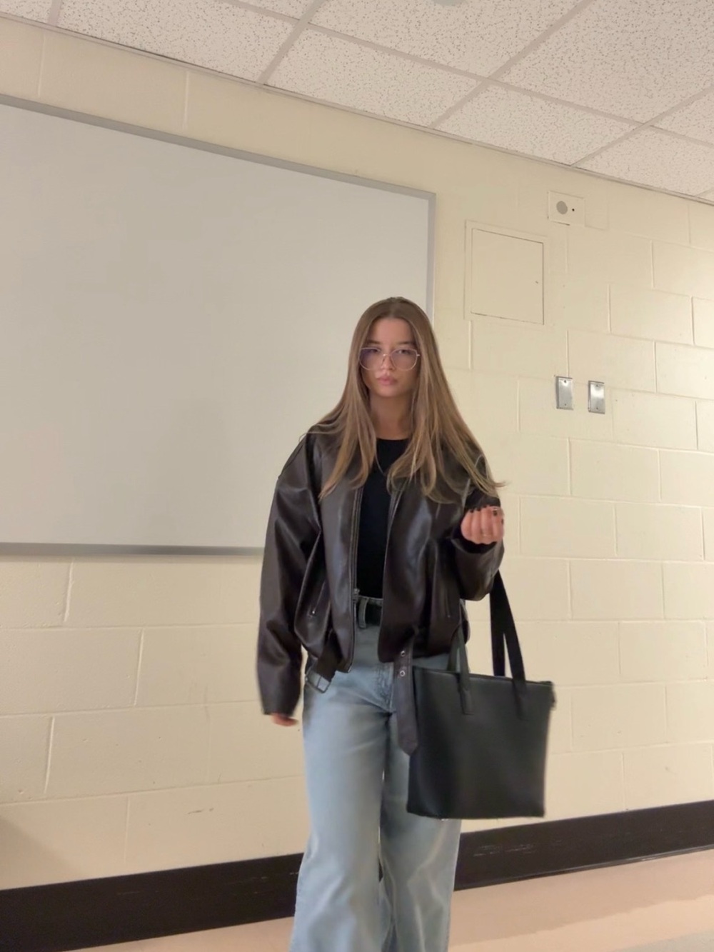 Bershka Women’s Brown Faux Leather Jacket - Stylish Everyday Coat